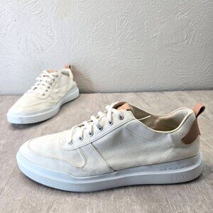 Cole Haan Grandpro Shoes White Canvas Everyday Casual Lace Up Sneakers Mens 10.5